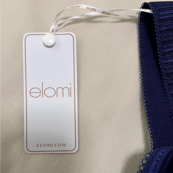 NWT Elomi Navy Blue Bra Sz 36N.  Sheer Upper Cup. Embroidered detail. - Picture 4 of 9